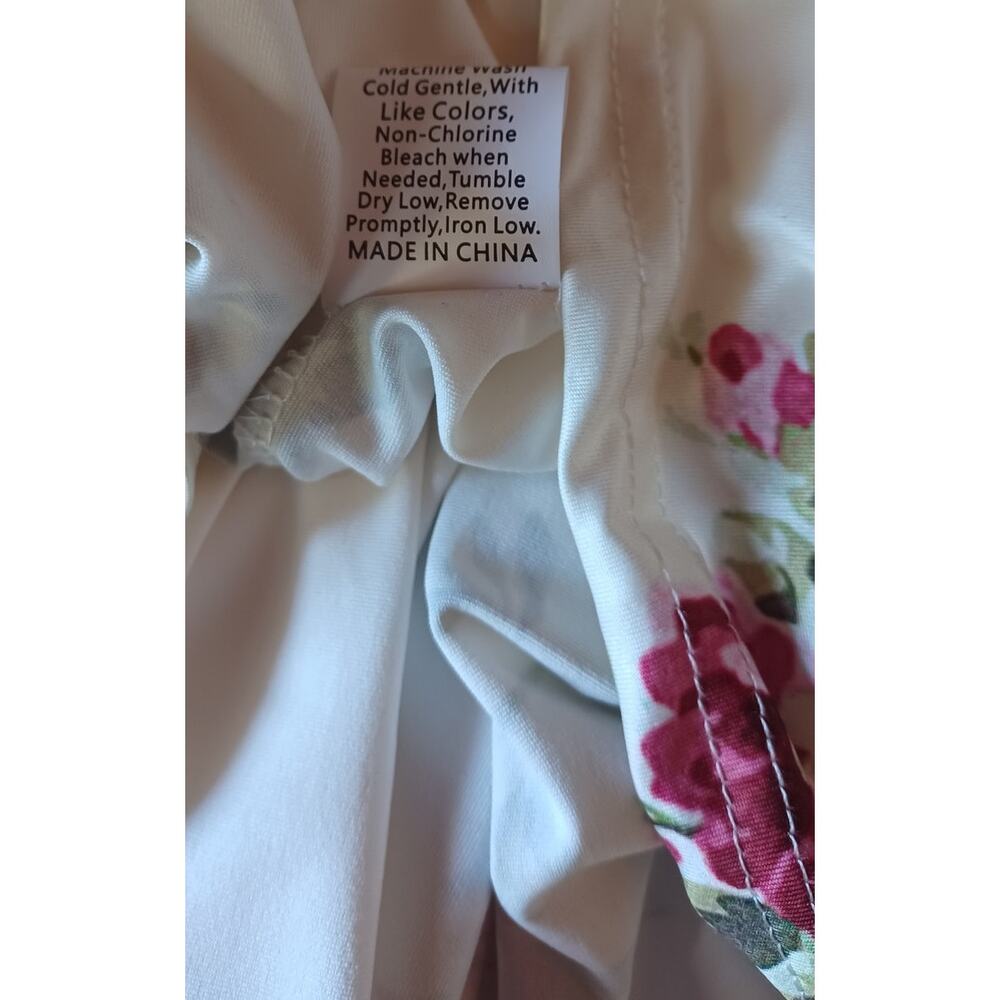 Y2K Baby Doll Maxi Slip Dress Size Small Cream Color Floral Pattern Coquette - Picture 9 of 9
